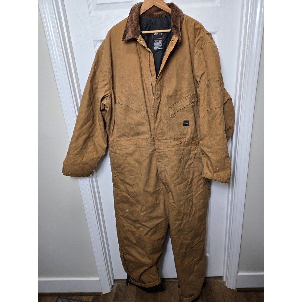 Walls Men's Insulated Canvas Cotton Coveralls Canvas Jumpsuit XXL No ZIPPER